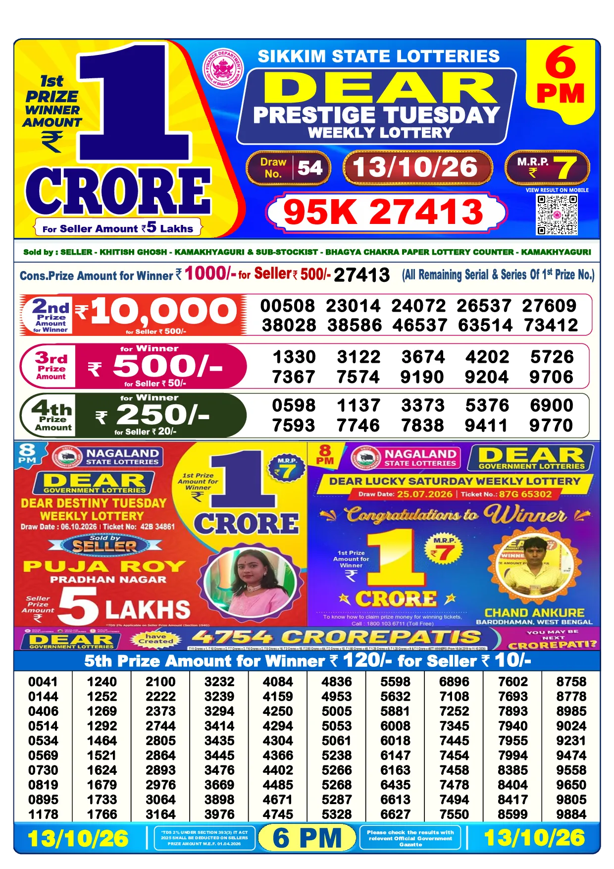 Result 6:00 PM Draw Result