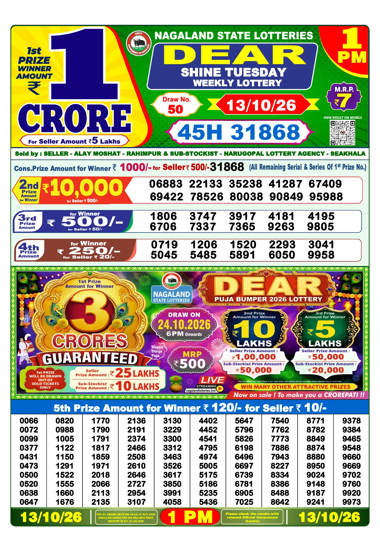 Result 1:00 PM Draw Result